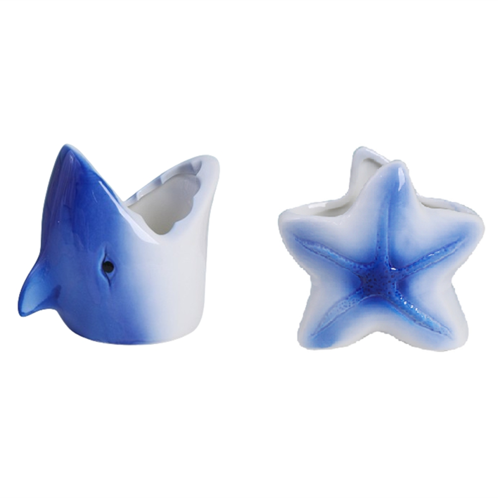 Marine Animal Flower Pots Blue Starfish Sharks Small Flower Pot-image-OPC-PHGC9QM-NEW
