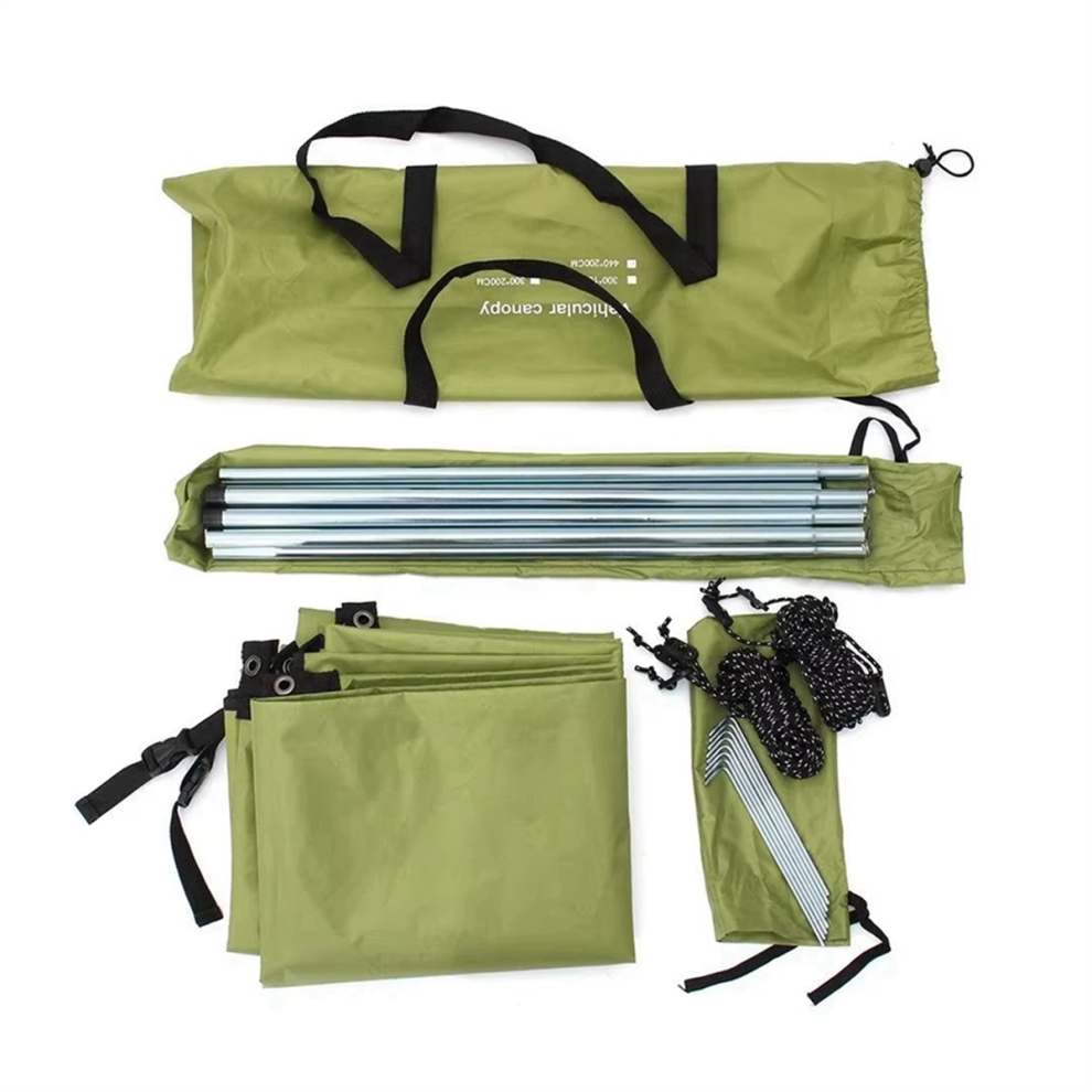 Abri de voiture portable, tente de toit latérale de camping, vert