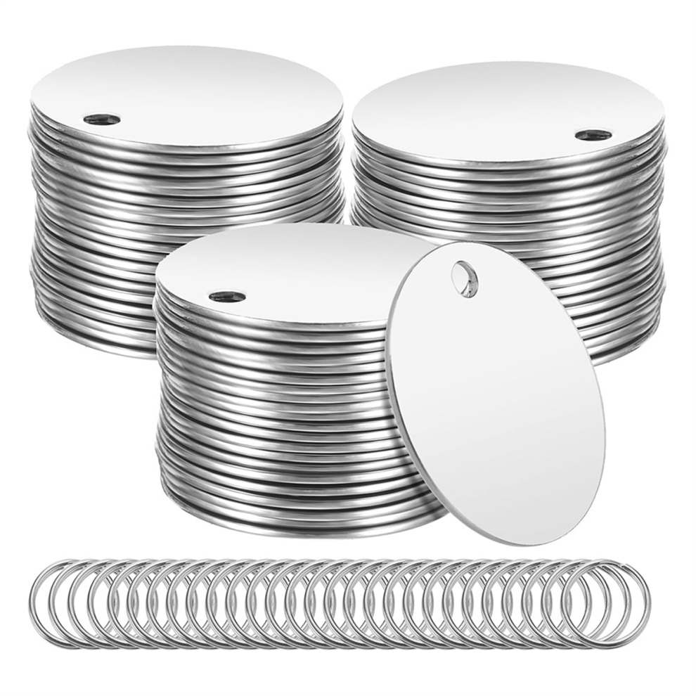 55 Pezzi Di Etichette Vuote Per Stampaggio In Metallo - Etichette Rotonde Per Stampaggio Da 1,2 Pollici