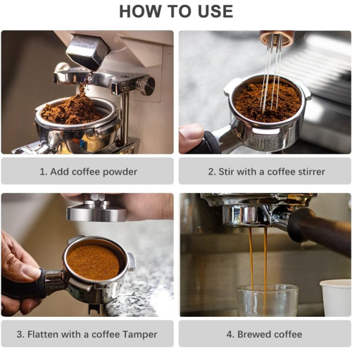 Set di pressino e agitatore per caffè espresso da 58 mm 2