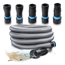 Kit de manguera de recolección de polvo de 1 1/4 pulg. x 10 pies para sistemas domésticos y de aspiradoras