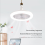 Ventilateur de plafond avec télécommande et éclairage LED 30 W Blanc 2