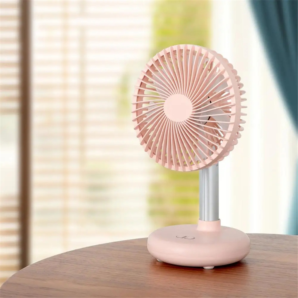 Battery-Operated Table Fan With 4 Speed Levels Desk Fan Pink-image-OPC-PHGD9WN-NEW