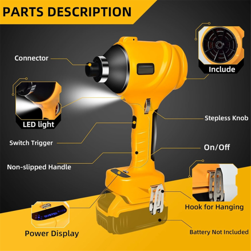 Cordless Dust Blower for 20V Battery, Compressed Air Duster 1