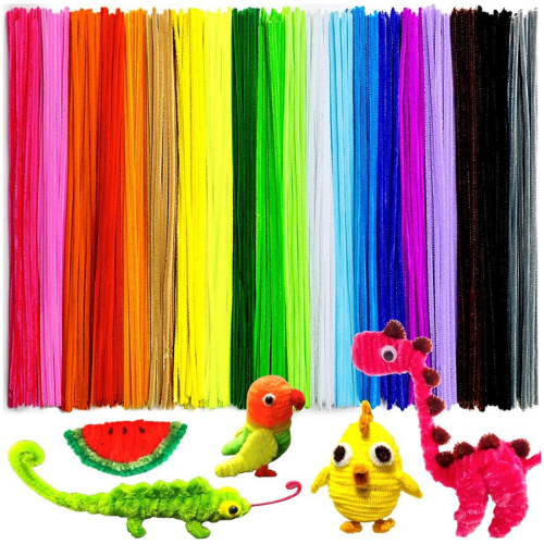 200 limpadores de cachimbo, limpadores de cachimbo para artesanato (12 polegadas x 6 mm, 20 cores) 1