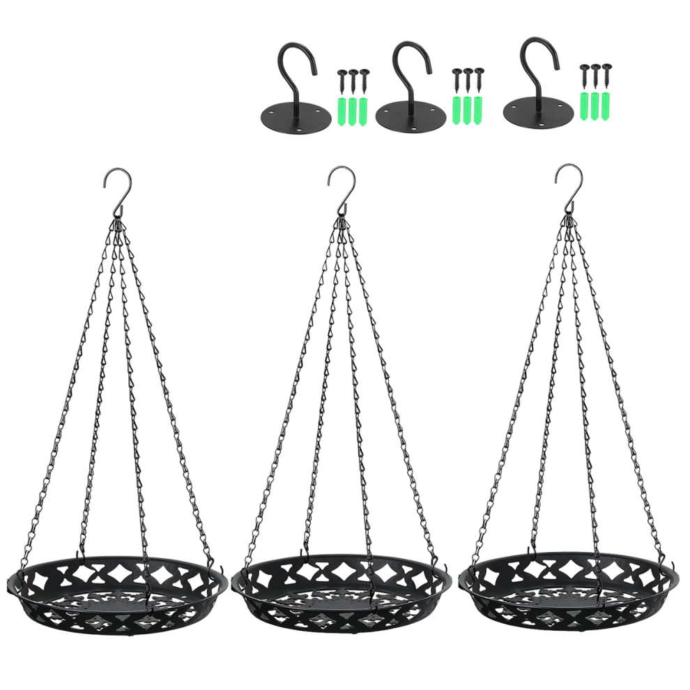 Lot de 3 suspensions pour plantes, jardinières suspendues en métal pour plantes d'intérieur et d'extérieur