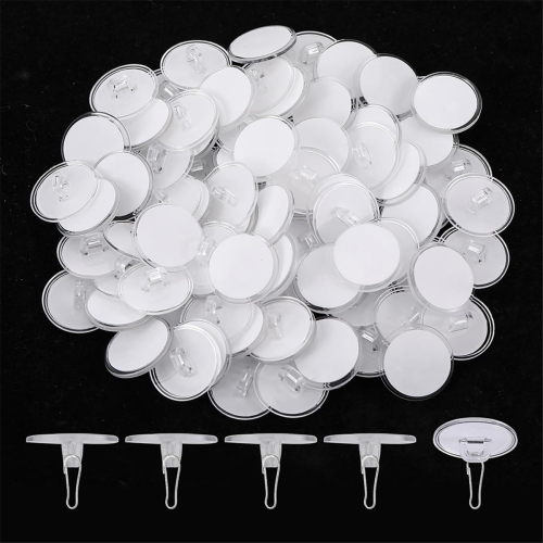 100Pack Ceiling Hooks Adhesive Removable Wall Hanger 1