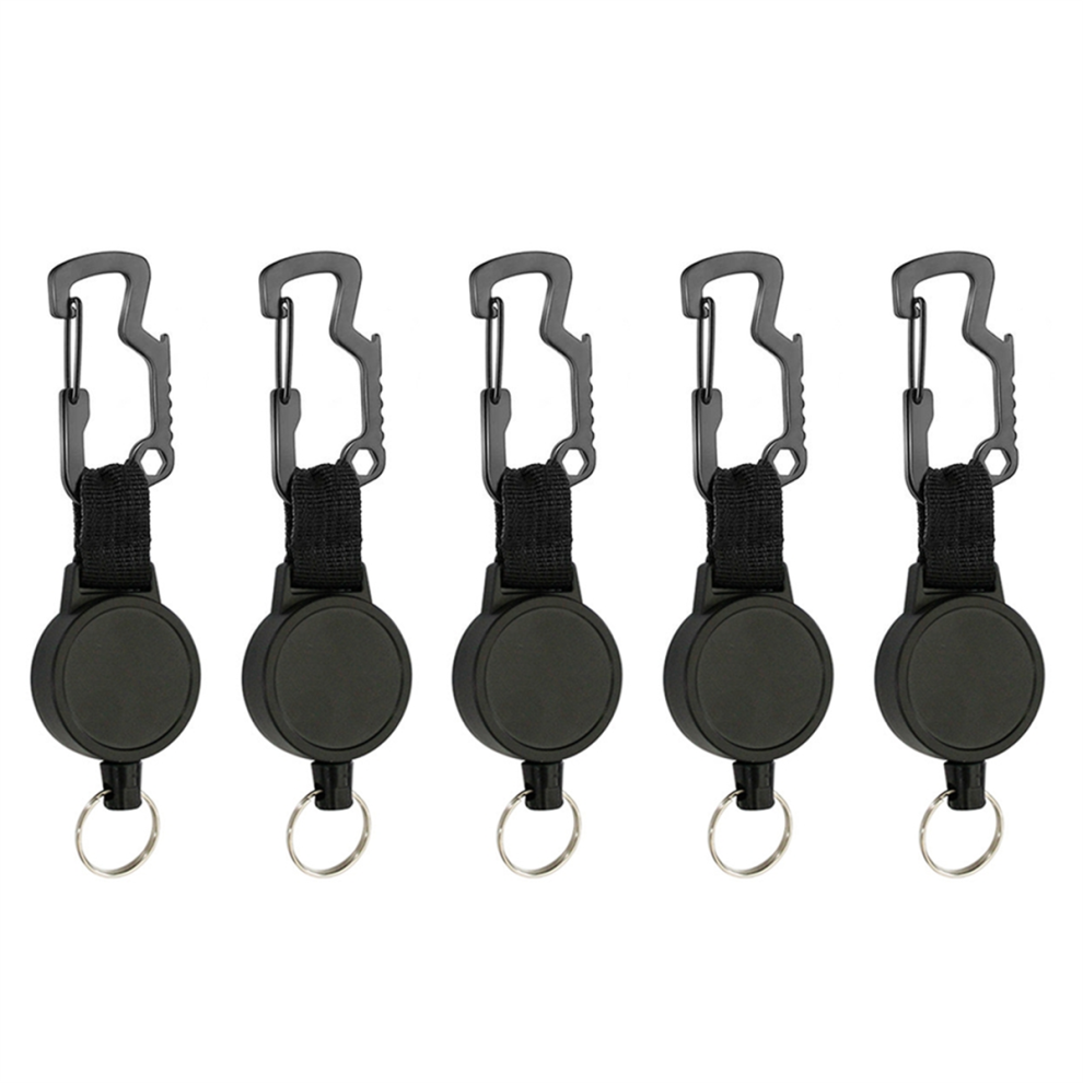 Porte-clés rétractable avec design en fil d'acier, type multifonction