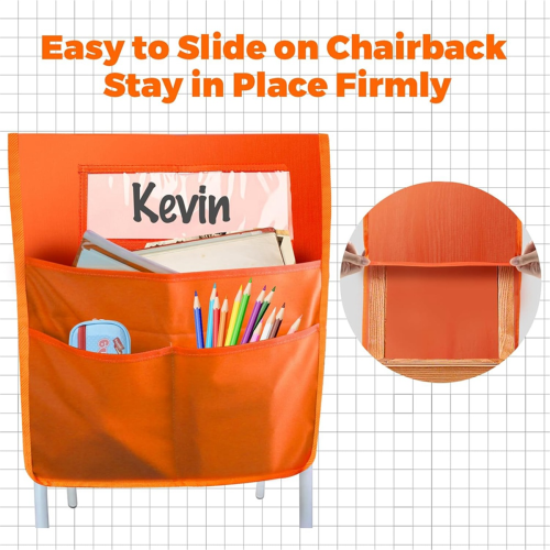 12 Pack Chairback Buddy Pocket Chart, Chair Pockets for Classrooms 2
