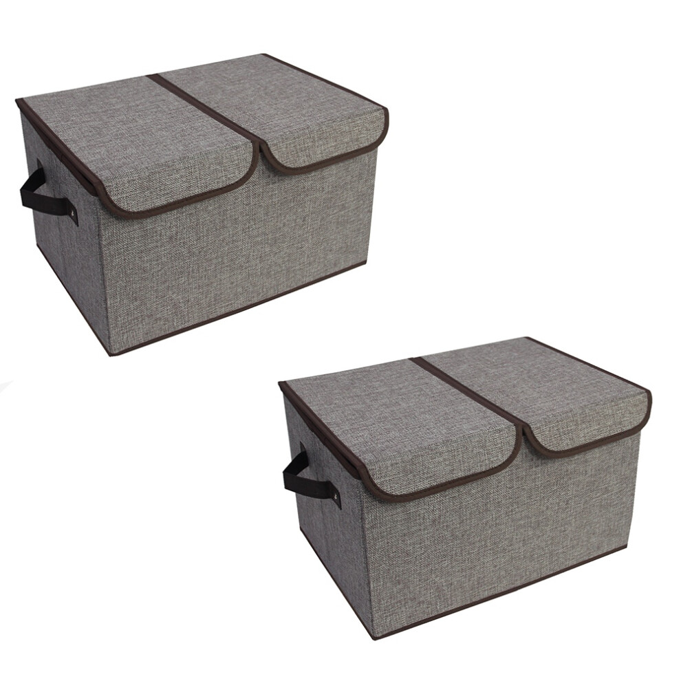 Boîte de rangement pliable en tissu coton et lin pour vêtements