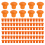 100 tampas de seguran?a para vergalh?es, cor laranja, 2,36 x 2,17 x 1,5 polegadas 2