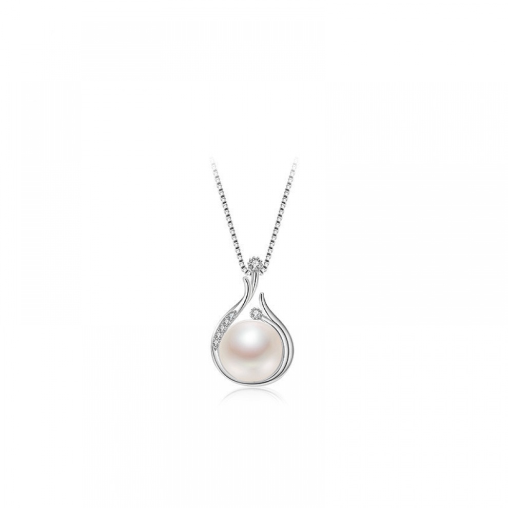 Collier vintage en argent sterling S925 avec perles d'eau douce pour femme