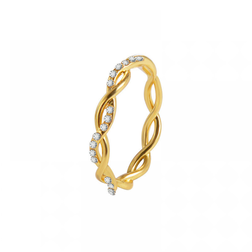 Bague géométrique torsadée tendance