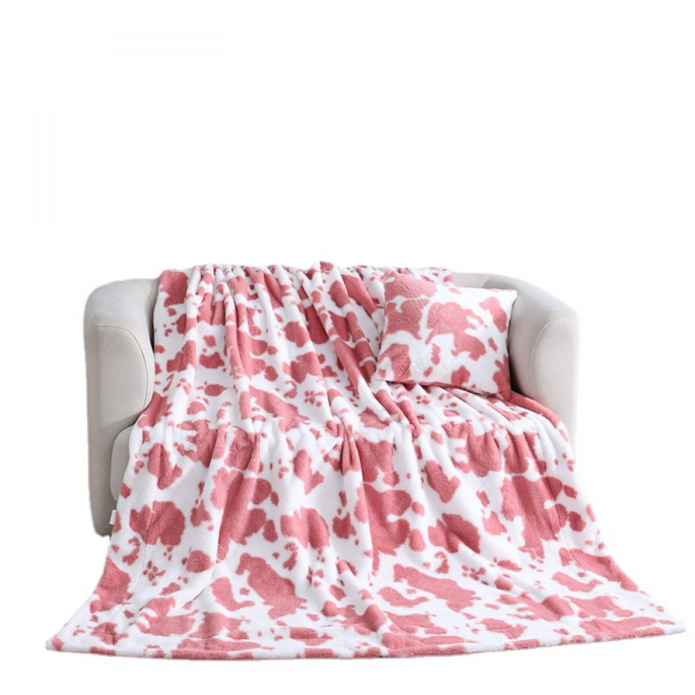 Couverture à motif de lait rose