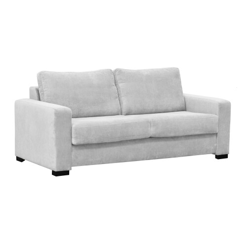 Sofa Bed 3 Seater Paris Light Grey Velour Fabric