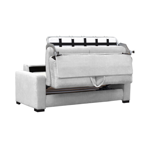 Sofa Bed 3 Seater Paris Light Grey Velour Fabric 1