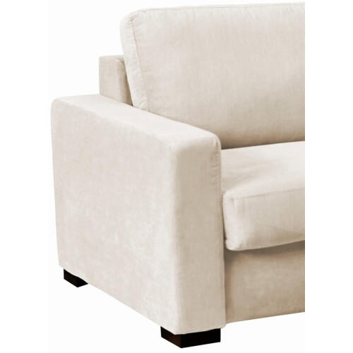 Sofa Bed 3 Seater Paris Cream Velour Fabric 1