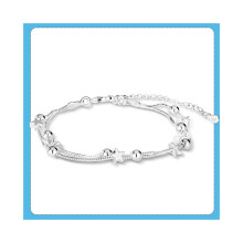 Silver Femme Bracelet 925 Silver Star Beaded Trouble Chain Link Bracelet for Women Silver Fine Jewelry Making