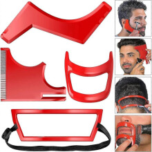 4pcs Beard Shaping Haircut Tool Kit, Neckline Shaving Template Guide Beard Hair Styling Trimming Tool for Men Haircut Grooming