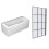 NES Home Nes Home 1700mm Square Bath with Legs and Square Black Grid Bath Screen 1