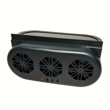 (Solar Powered - Black) Solar Powered Car Exhaust Fan, battery not include USB Dual Powered Auto Ventilation Cooler, Portable Window Air Circulation Fan