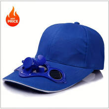 (Blue, 1pc) Solar Fan Hat with Built-In Quiet Fan & Sunlight - Adjustable Baseball Cap for Outdoor Hiking, Fishing, Camping - Breathable Polyester