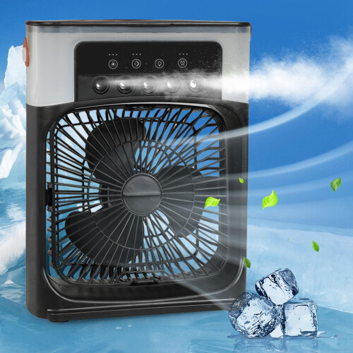 (Black) Portable Air Conditioner, Mini Air Cooler with 90 Oscillation, Timer Function for Convenience, 3 Adjustable Speeds for Personalized Cooling