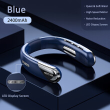 (Blue) 1pc Rechargeable Wearable Air Conditioner, Neck Fan Portable, Bladeless Neck Fan, Wearable Fan, Cooling Fan, Air Cooler Fan, Portable Air Conditioner
