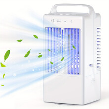 (White) [Portable AC] Portable Air Conditioner | 7-Color Night Light, 3-Speed Spray Fan, Compact Cooling Solution - Perfect Summer Essential
