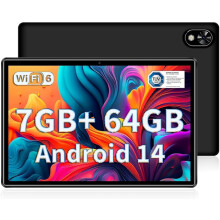 2025 Newest Android 14 10" Tablet 7GB RAM+64GB ROM 1TB TF, Bluetooth 5.0 WIFI 6 Tablet, 10W Fast Charging Android Tablets