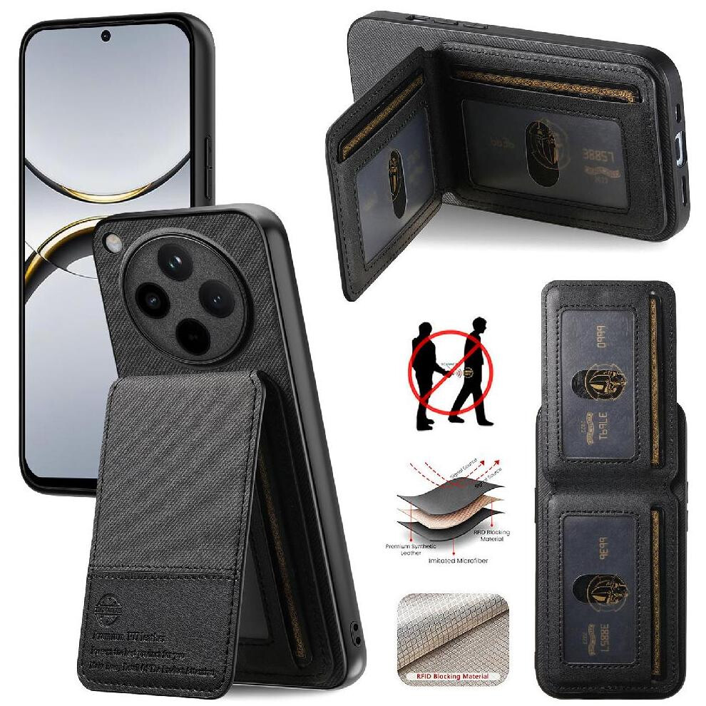 (Black) Case For Oppo Find X8 Pro Wallet Leather Case Shockproof Rfid Blocking Black 764563539109