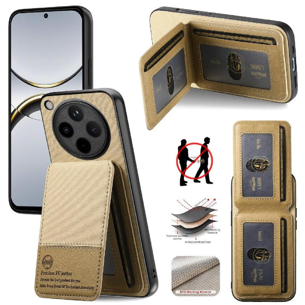(Yellow) Case For Oppo Find X8 Pro Wallet Leather Case Shockproof Rfid Blocking Yellow 764563539116