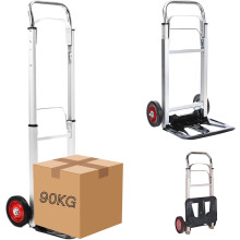 Heavy Duty Folding Hand Truck - Aluminum Trolley with 90KG Capacity