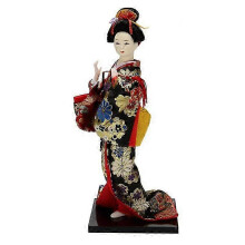 (As show, One size) 12 Inch Japanese Doll Traditional Japanese Doll Sculpture with Traditional Vintage