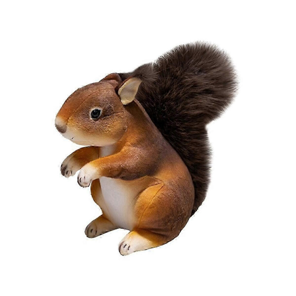Kikidex (As Show, One Size) Simulation Cute Squirrel Plush Toy Soft Stuffed Cartoon Animal Doll Home Decoration Birthday Gift 25Cm