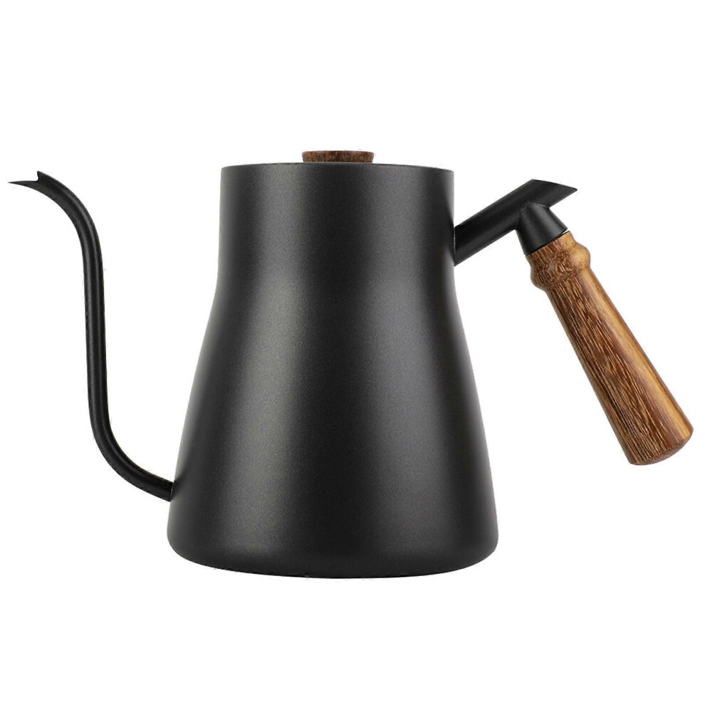 (As show, One size) 850ml Stainless Steel Drip Over Coffee Kettle Gooseneck with Wooden Handle-image-OPC-PHGDXRV-NEW