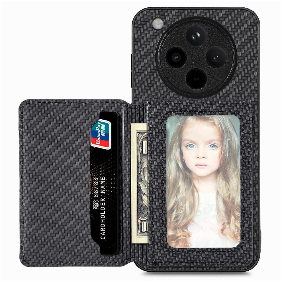 (Black) Case For Oppo Find X8 Pro Magnetic Card Holder Complete Camera Safety Stand Function Rfid Blocking Black 764563542390
