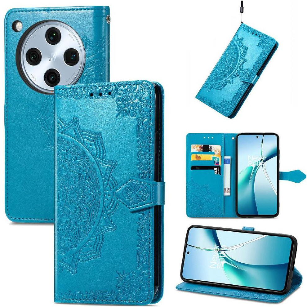 (Blue) Flip Case For Oppo Find X8 Pro Shockproof Leather Case Simple Business Exquisite Pattern Flip Cover Blue 764563542499