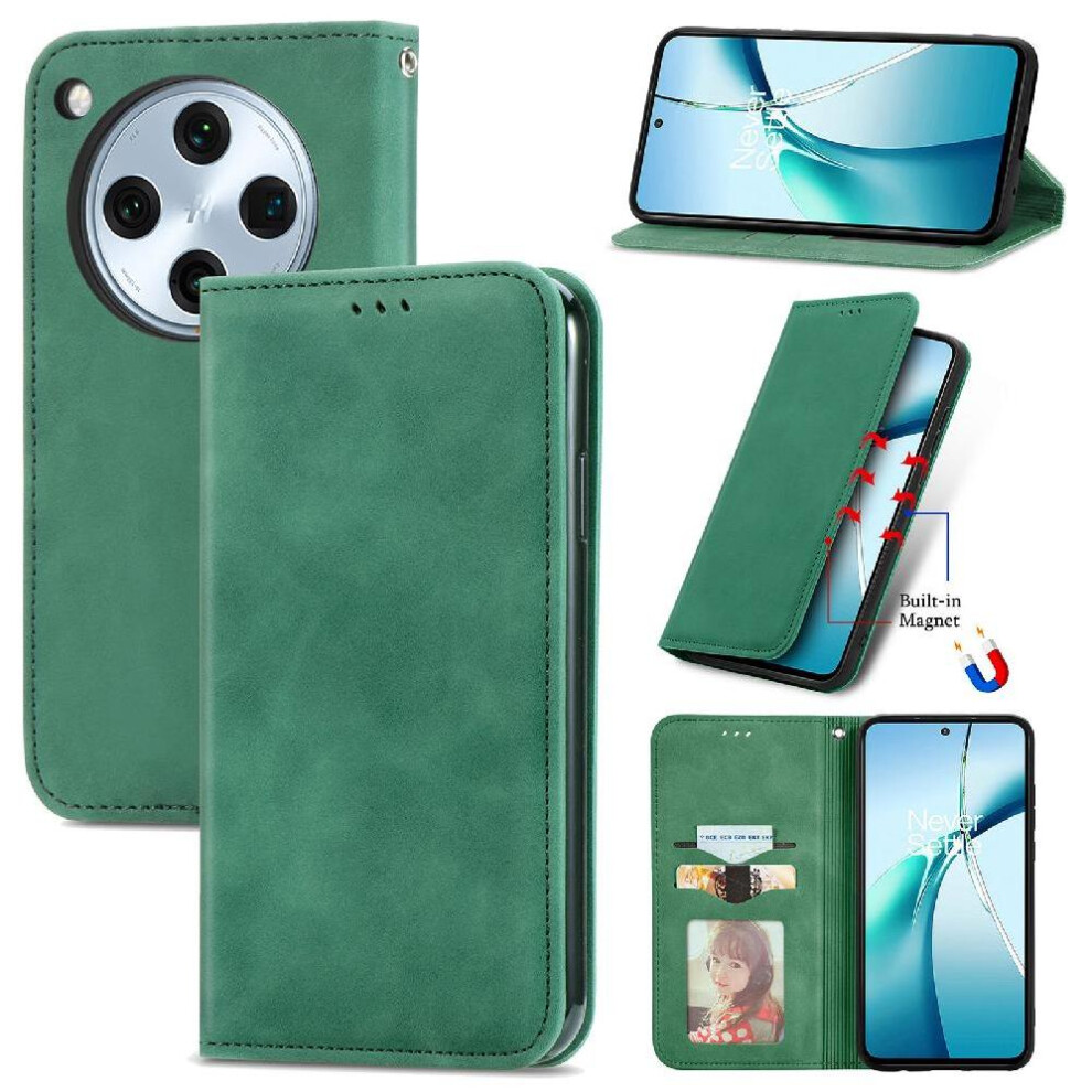 (Green) Flip Case For Oppo Find X8 Pro Simple Business Flip Cover Leather Case Shockproof Wallet Green 764563542710