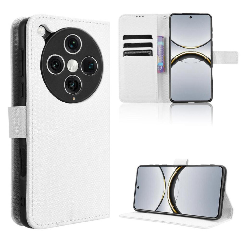 Photos - Case   for Oppo Find X8 Pro 5g Cover Card Holder Magnetic Wallet Kickstand(White)