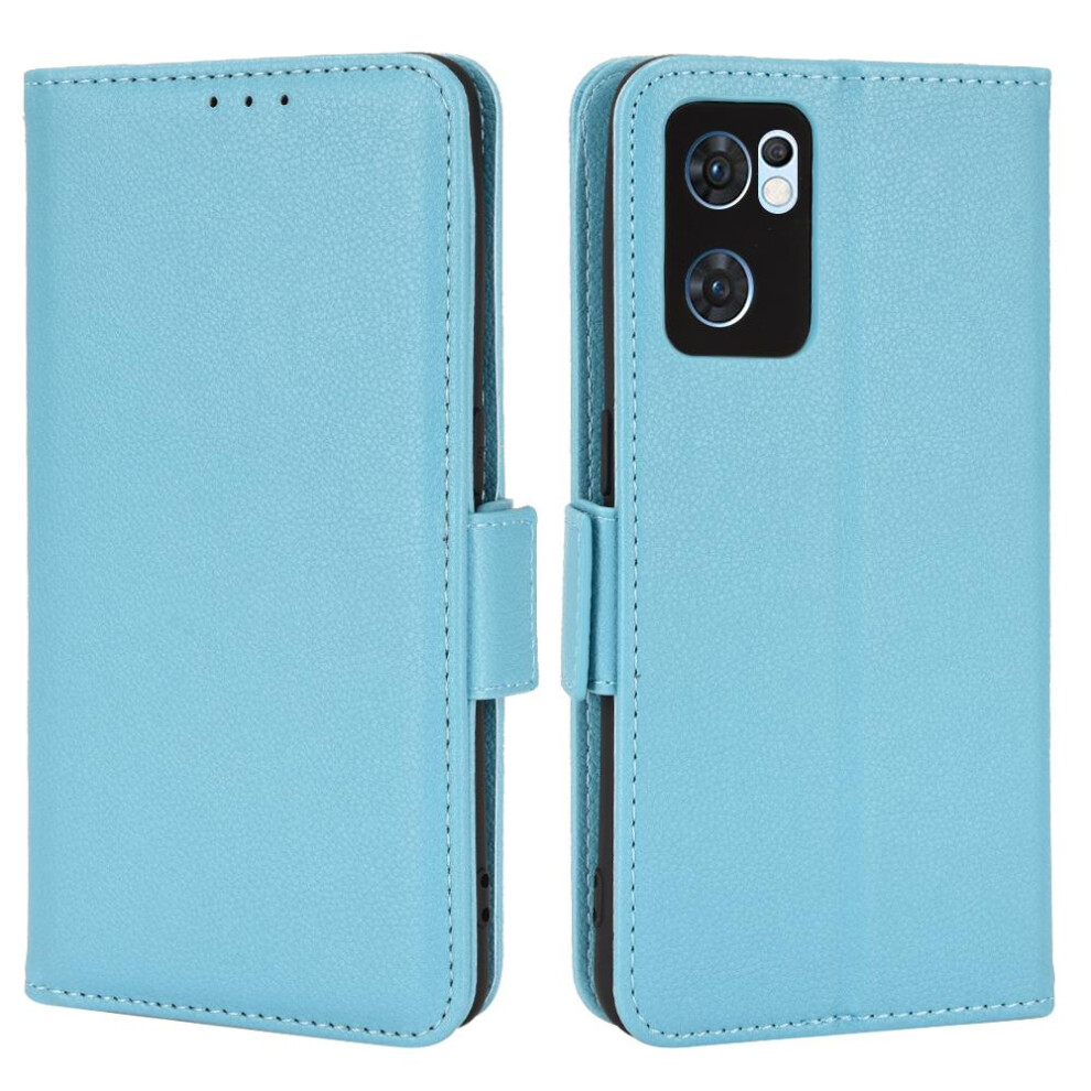 (Light ) Case For Oppo Find X5 Lite Side Buckle Card Slots Holder Wallet Pu Leather Magnetic Blue 764563543090