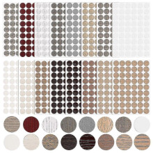 15 Sheets Screw Hole Stickers Furniture Hole Covers Wood Textured Furniture Stickers Self-adhesive Screw Hole Repair