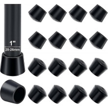 25mm Chair Leg Caps, Sopito 16 Pcs Round Rubber Furniture Cups Chair Leg Caps Table Foot Covers Floor Protectors Non-Slip, Black