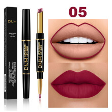 (#05) Double Head Lipstick Lip Liner Waterproof Pencil Pen Matte Long Lasting Makeup