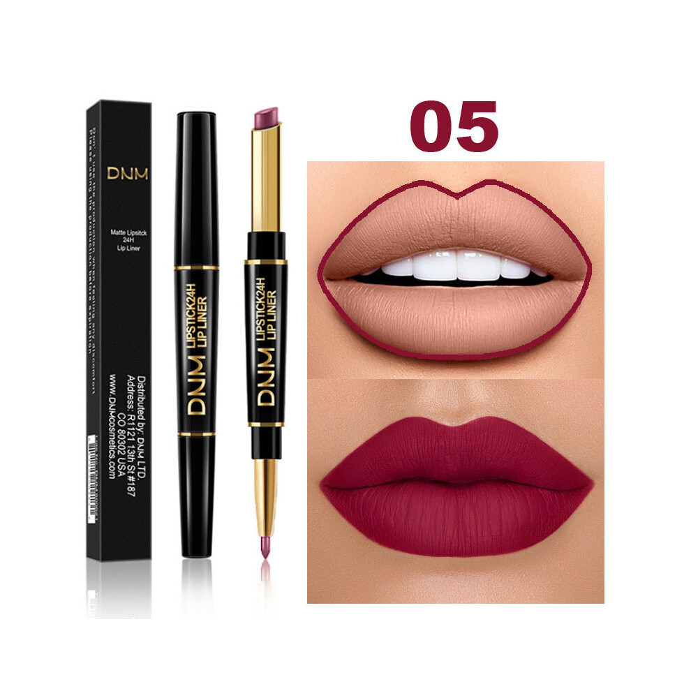 Gopatriot Memory (#05) Double Head Lipstick Lip Liner Waterproof Pencil Pen Matte Long Lasting Makeup