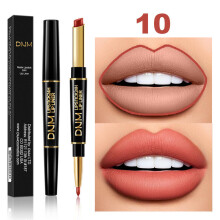 (#10) Double Head Lipstick Lip Liner Waterproof Pencil Pen Matte Long Lasting Makeup