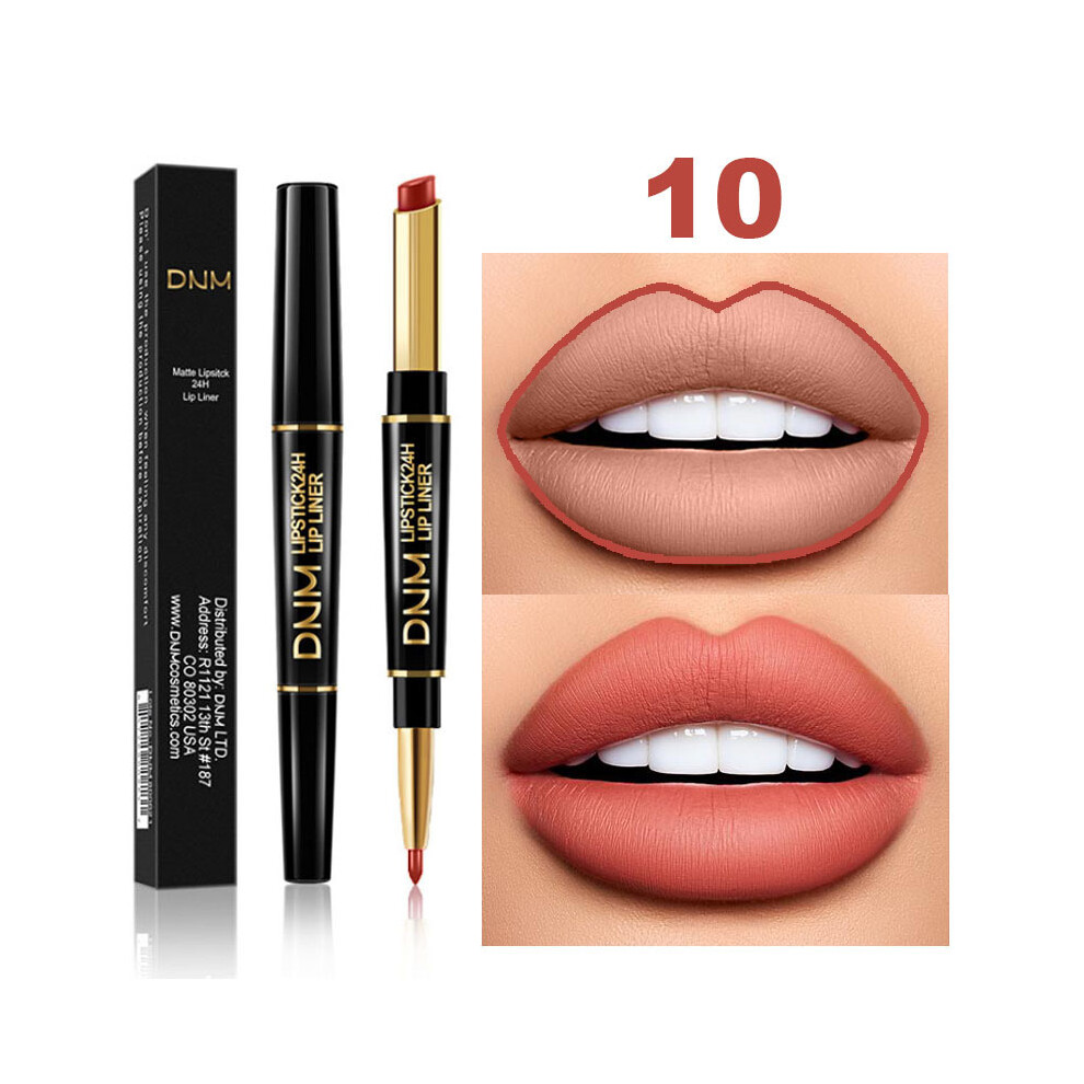 Gopatriot Memory (#10) Double Head Lipstick Lip Liner Waterproof Pencil Pen Matte Long Lasting Makeup