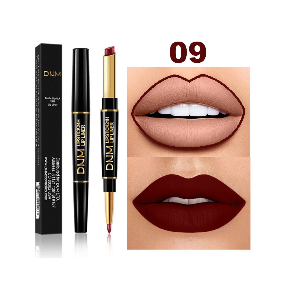 Gopatriot Memory (#09) Double Head Lipstick Lip Liner Waterproof Pencil Pen Matte Long Lasting Makeup