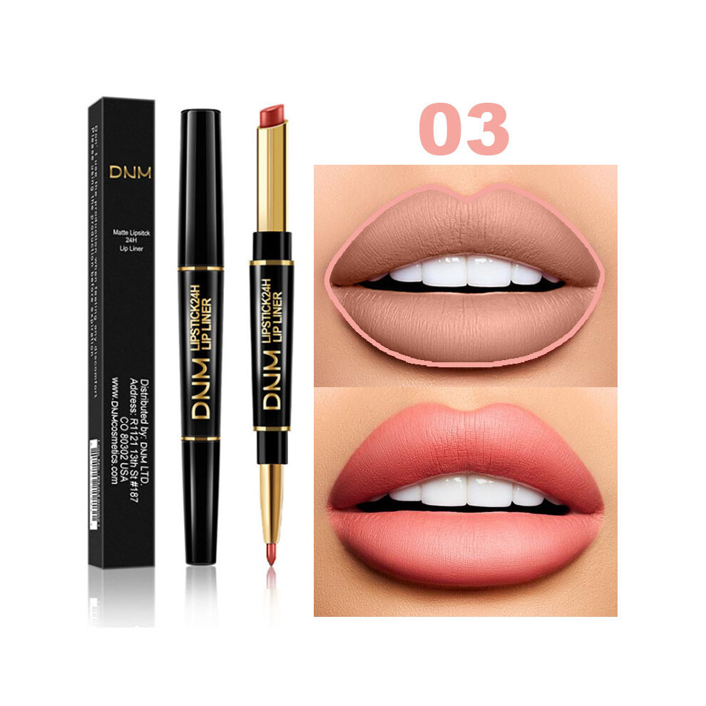 Gopatriot Memory (#03) Double Head Lipstick Lip Liner Waterproof Pencil Pen Matte Long Lasting Makeup