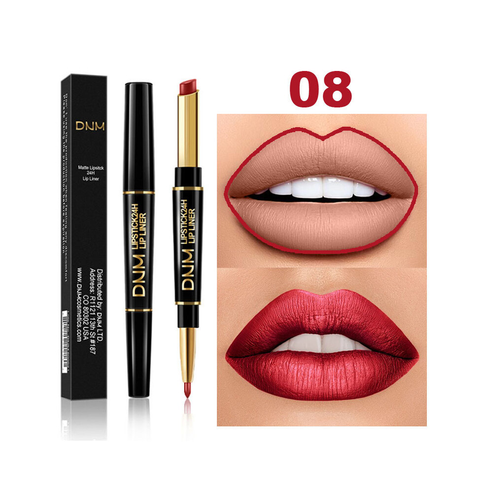 Gopatriot Memory (#08) Double Head Lipstick Lip Liner Waterproof Pencil Pen Matte Long Lasting Makeup